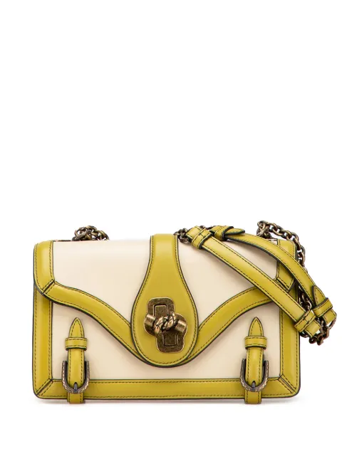Bottega Veneta Pre-Owned 2012-2025 바이컬러 가죽 시티 매듭 숄더 백