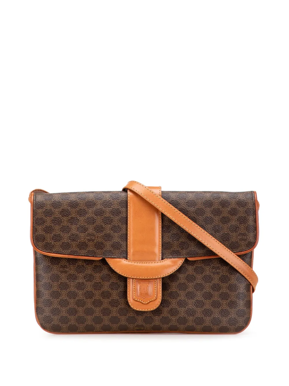 Celine Pre-Owned 2008 マカダム コーテッドキャンバス ショルダーバッグ - ブラウン Celine Pre-Owned 2008 マカダム コーテッドキャンバス ショルダーバッグ - ブラウン