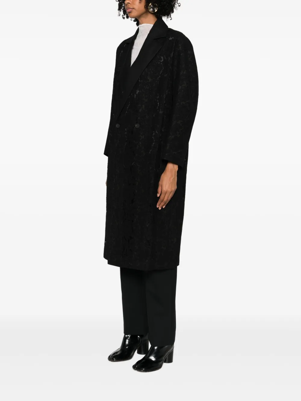  Quetsche Patterned-jacquard Coat - Black 
