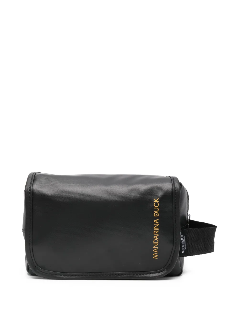 Mandarina Duck Logo-detail Travel Pouch In Black
