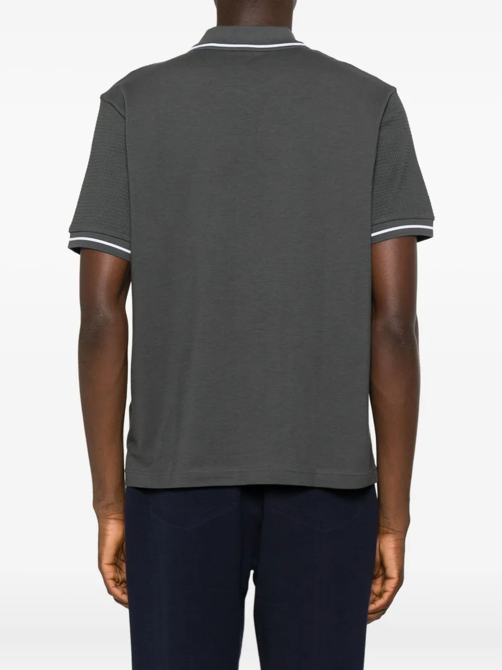 BOSS Poloshirt met jacquard Grijs