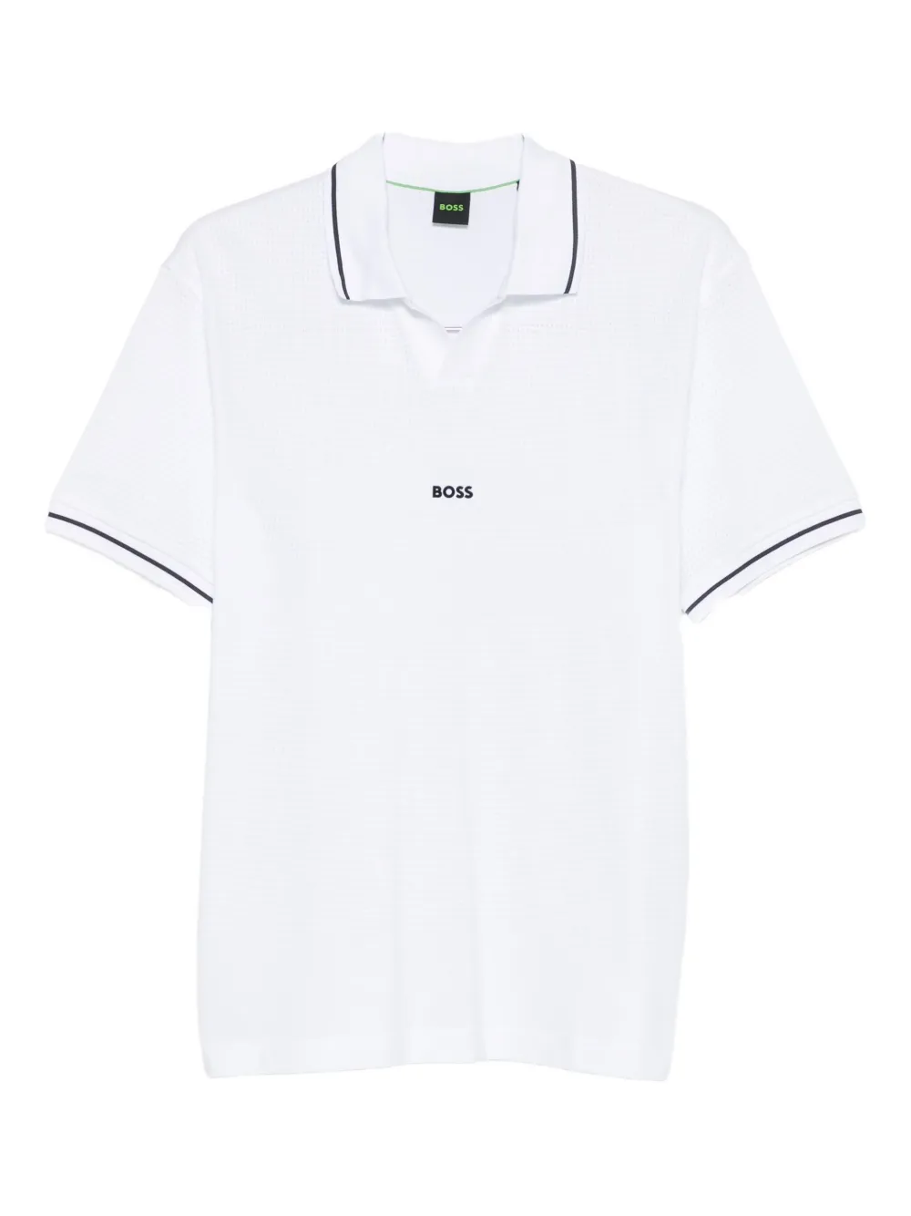 Hugo Boss Jacquard Polo Shirt In White