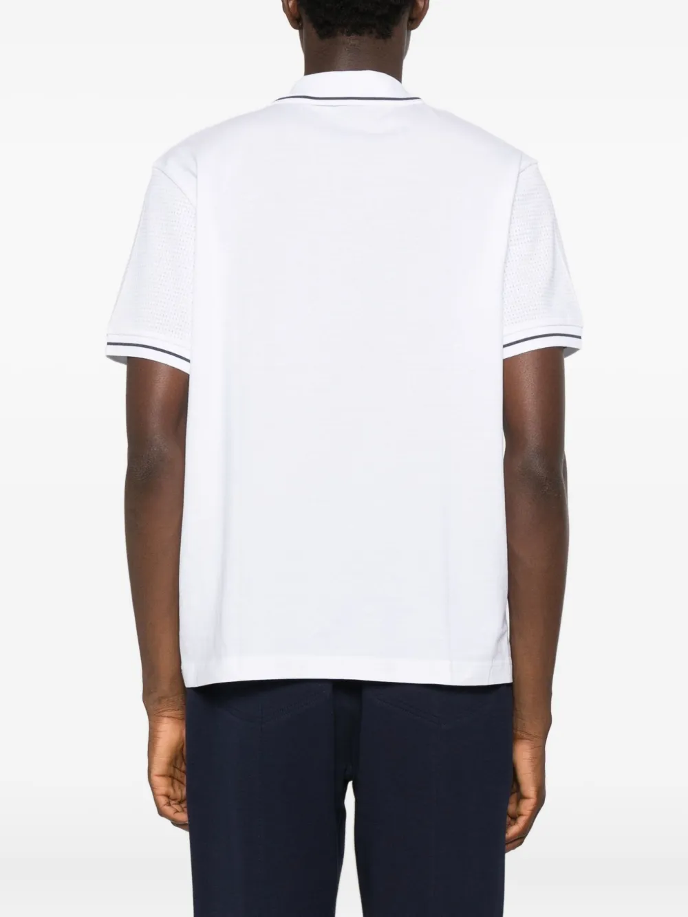 Hugo Boss Jacquard Polo Shirt In White