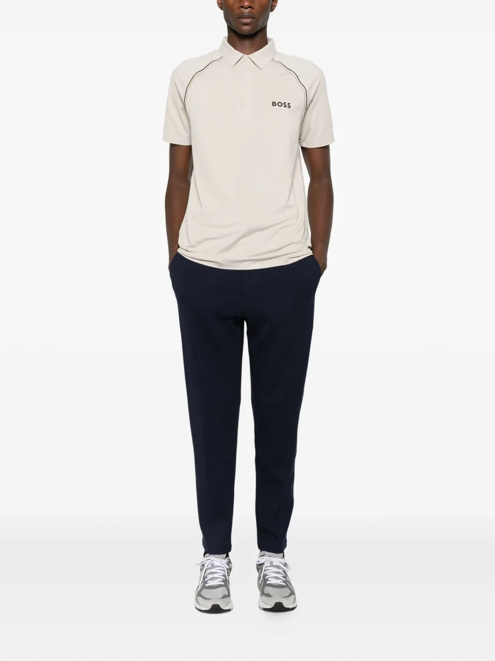 Hugo Boss Logo-detail Polo Shirt In Neutral