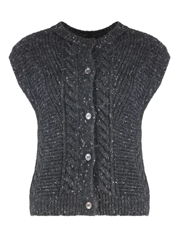 Max Mara Taffy Buttoned Vest in Grey