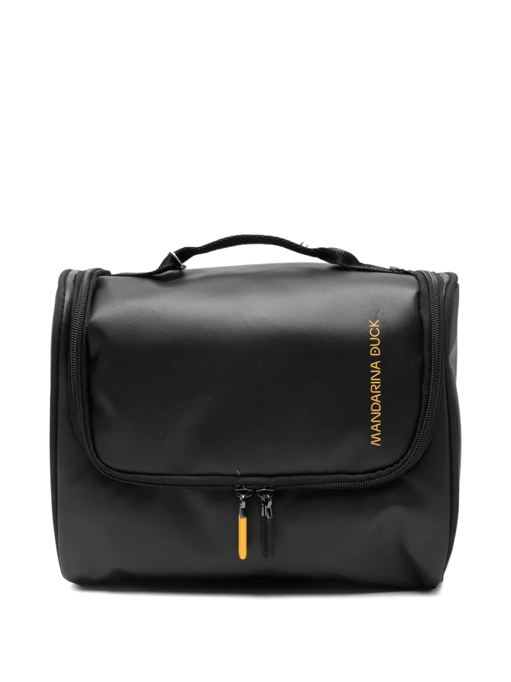 Mandarina Duck Logo-detail Travel Pouch In Black