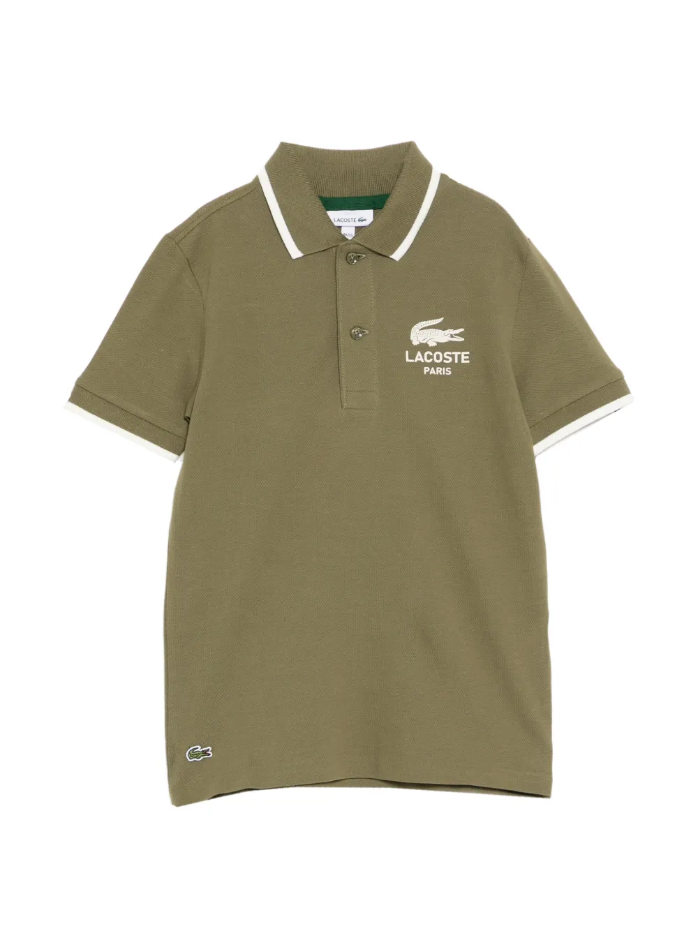 Lacoste stripe-collar piqué polo shirt - Verde