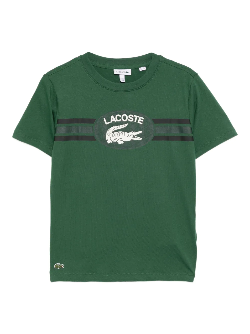 Lacoste monogram print cotton T-shirt - Verde
