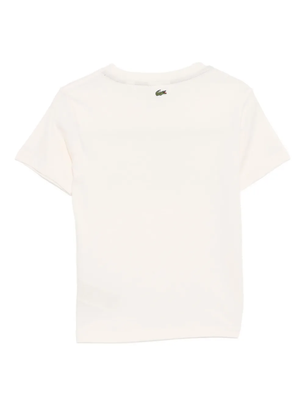 Lacoste Katoenen T-shirt met krokodillen-print Beige