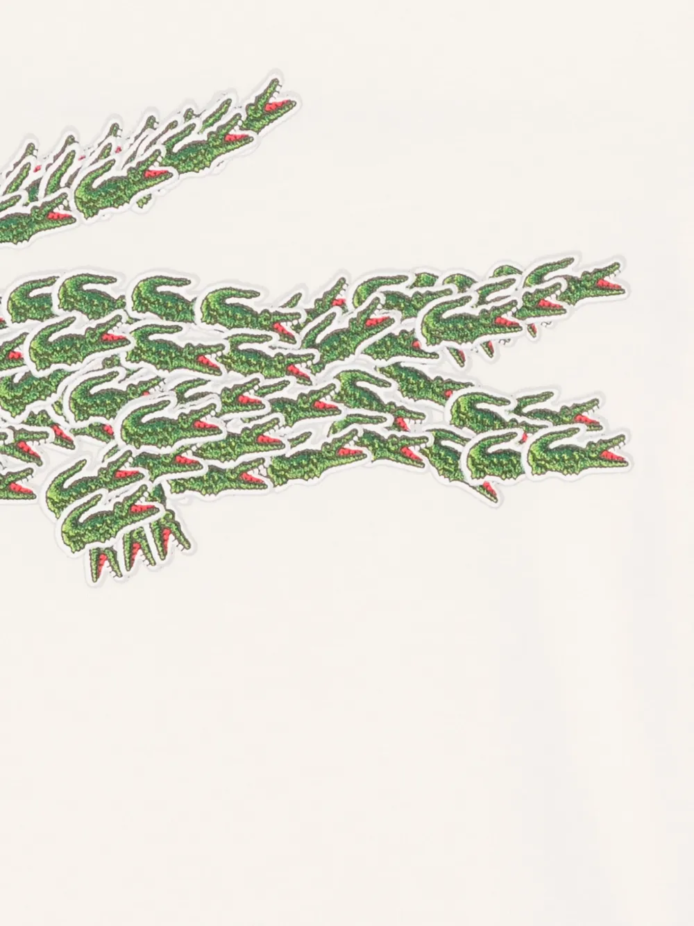 Lacoste Katoenen T-shirt met krokodillen-print Beige