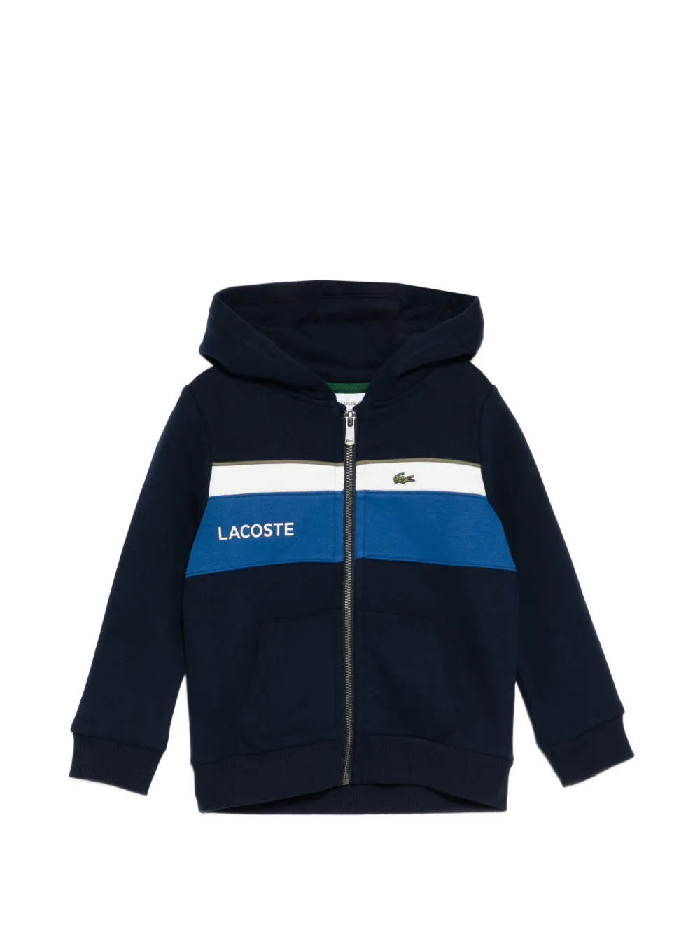 Lacoste colour-blocked fleece hoodie - Blu