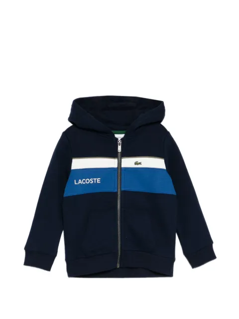 Lacoste hoodie de tela polar con diseño color block