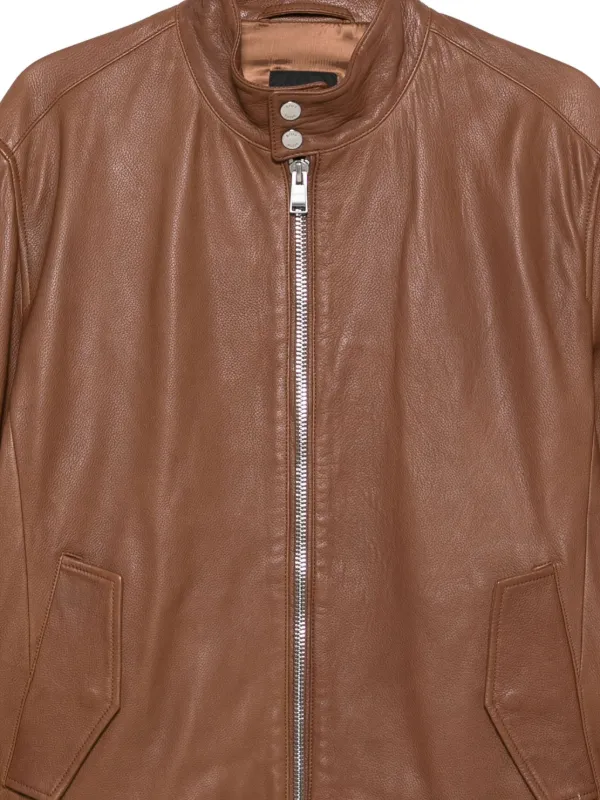 BOSS レザー ボンバージャケット | ブラウン | FARFETCH JP