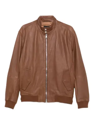 BOSS ブラウン　合皮レザー ジャケット 中古・古着通販】BOSS HUGO BOSS (ボス ヒューゴボス) レザー
