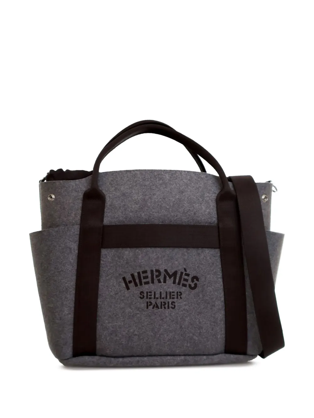 Hermès Pre-Owned 2023 フェルト サックドパンサージュ グルーム サッチェルバッグ - ブラウン Hermès Pre-Owned 2023 フェルト サックドパンサージュ グルーム サッチェルバッグ - ブラウン