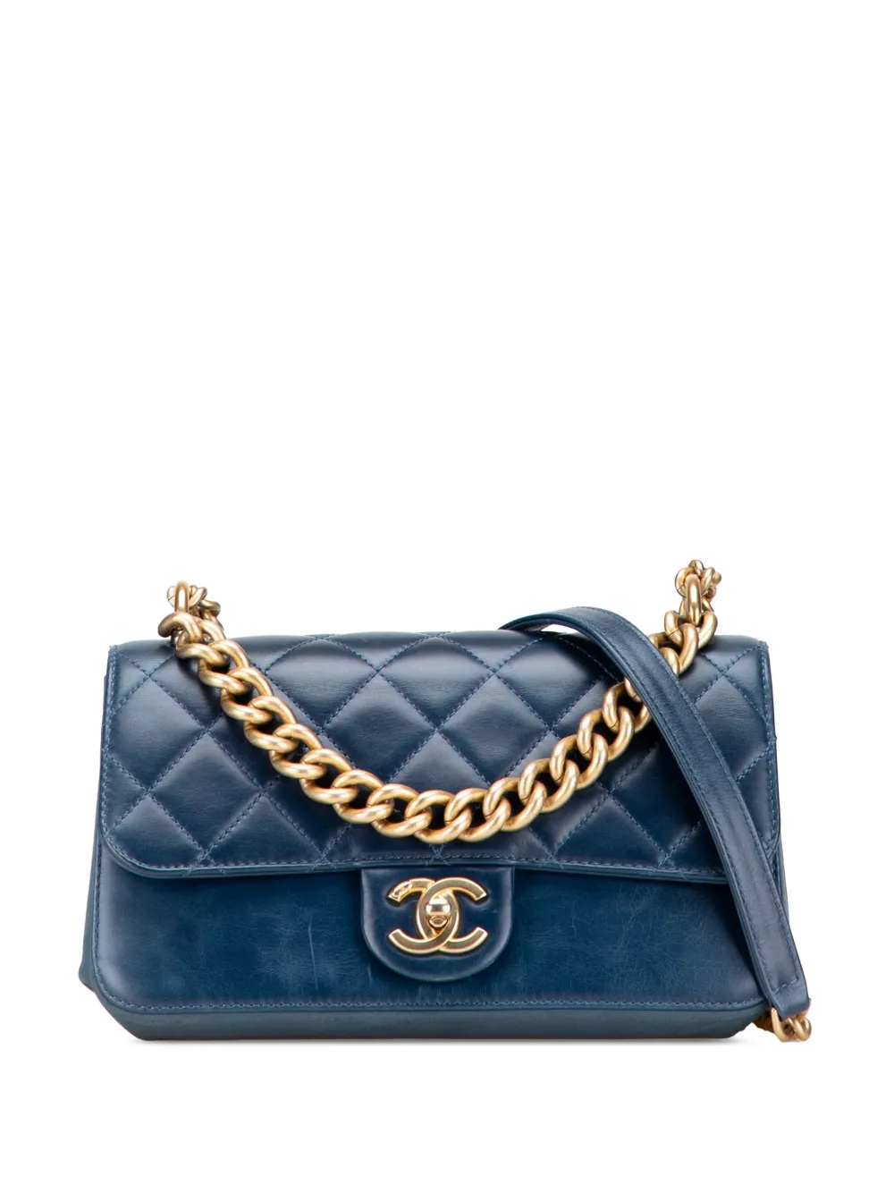 CHANEL Pre-Owned 2018-2019 Small Quilted Calfskin Straight Lined Flap CHANEL Pre-Owned 2018-2019 Small Quilted Calfskin Straight Lined Flap