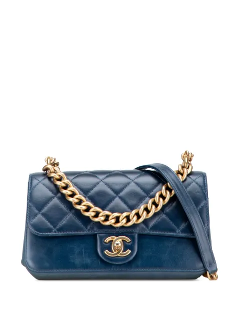 CHANEL Pre-Owned 2018-2019 Small Quilted Calfskin Straight Lined Flap satchel