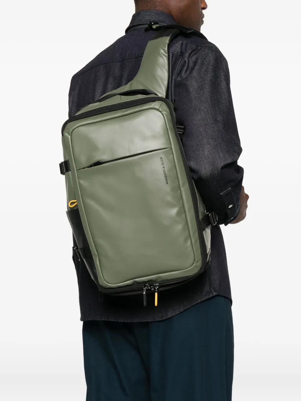 Mandarina Duck Eco Coated Travel Backpack In Green