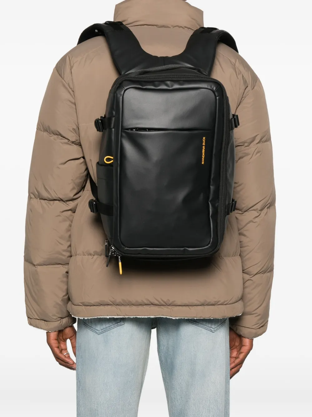 Mandarina Duck Eco Coated Travel Backpack In Black