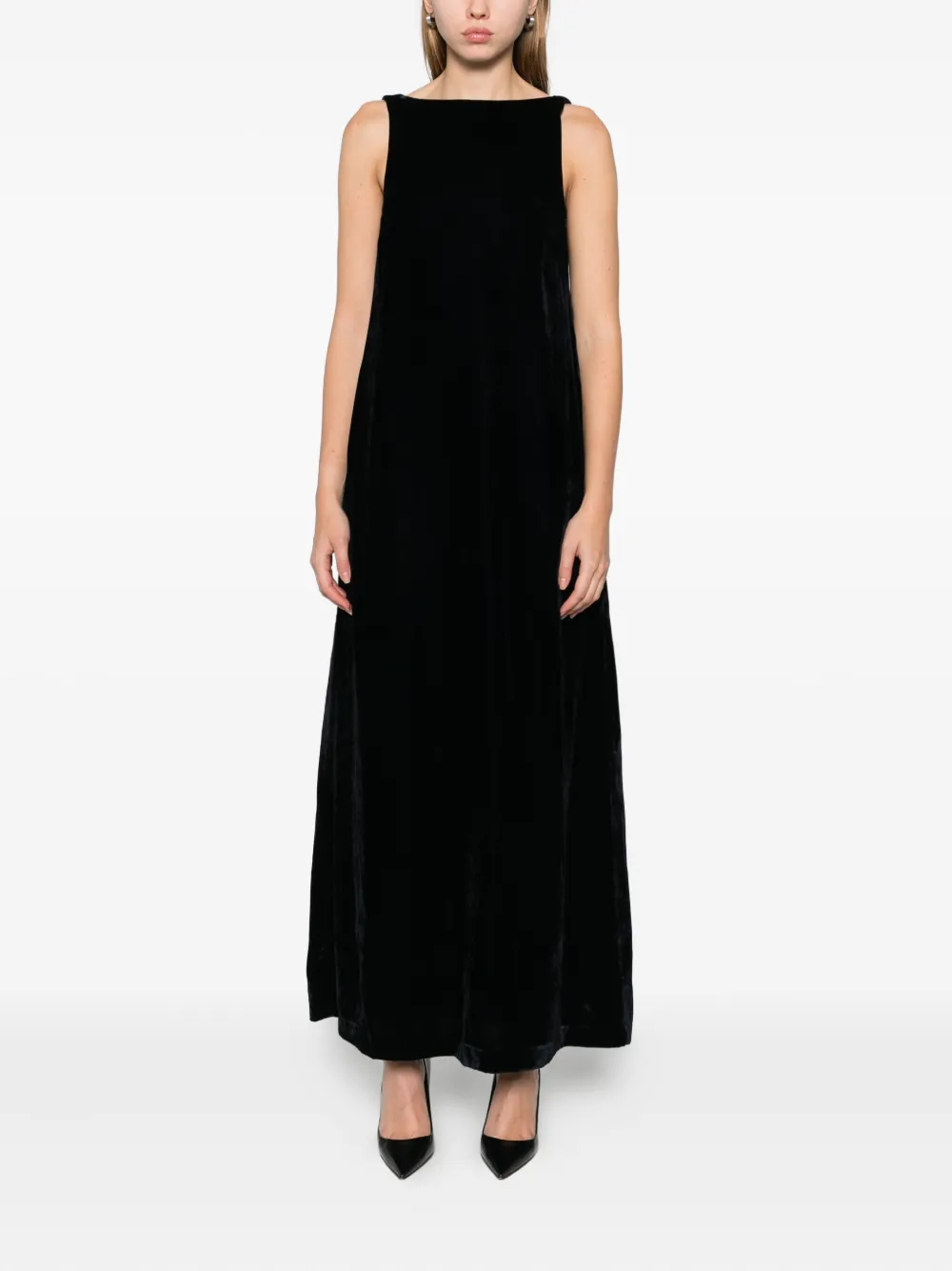 Peserico Mouwloze maxi-jurk Zwart