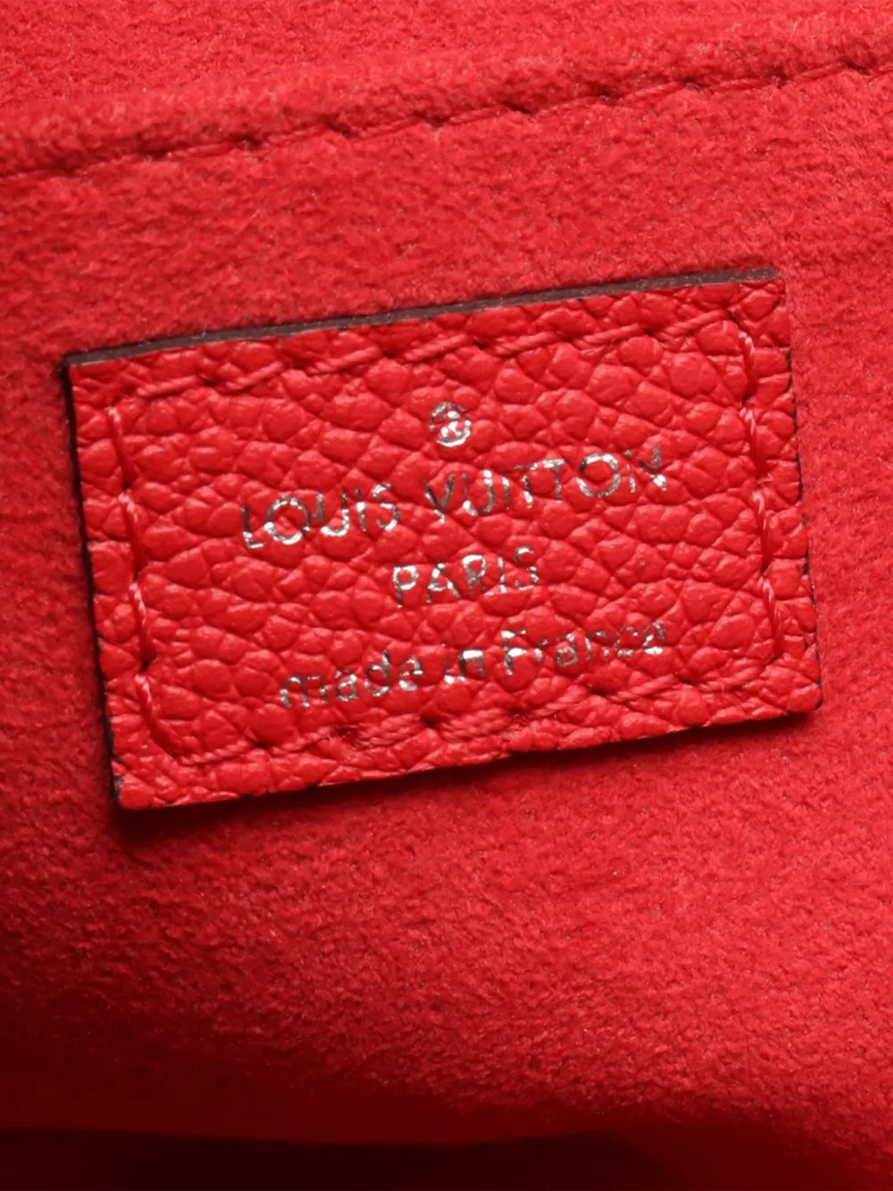 Pre-owned Louis Vuitton 2016 Monogram Empreinte Saint Germain Bb Crossbody Bag In Red