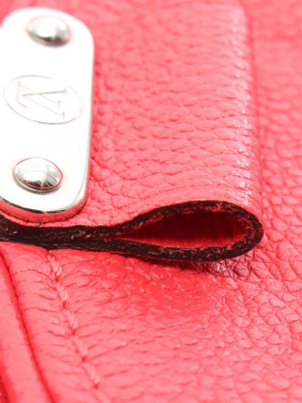 Pre-owned Louis Vuitton 2016 Monogram Empreinte Saint Germain Bb Crossbody Bag In Red