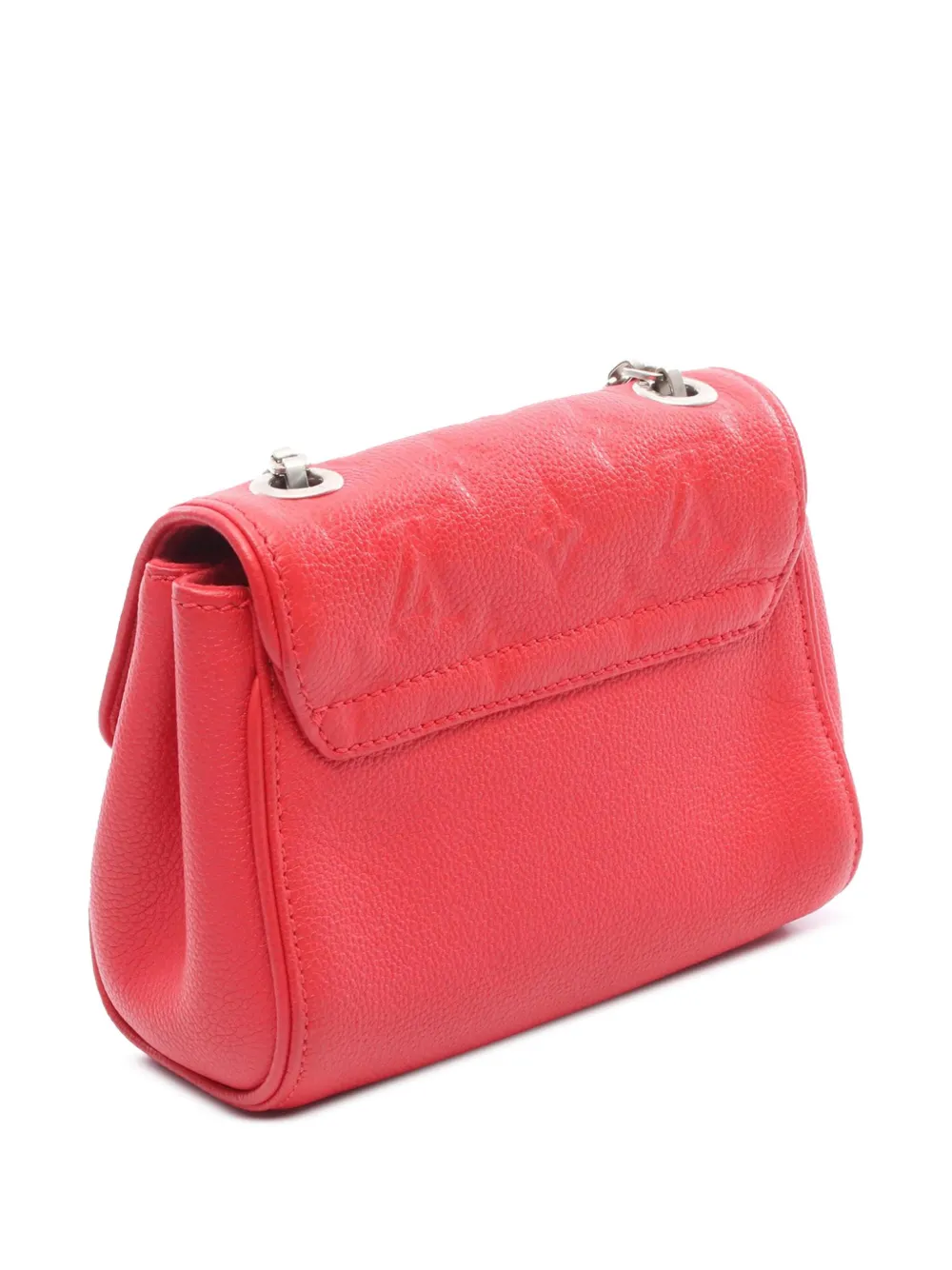 Pre-owned Louis Vuitton 2016 Monogram Empreinte Saint Germain Bb Crossbody Bag In Red