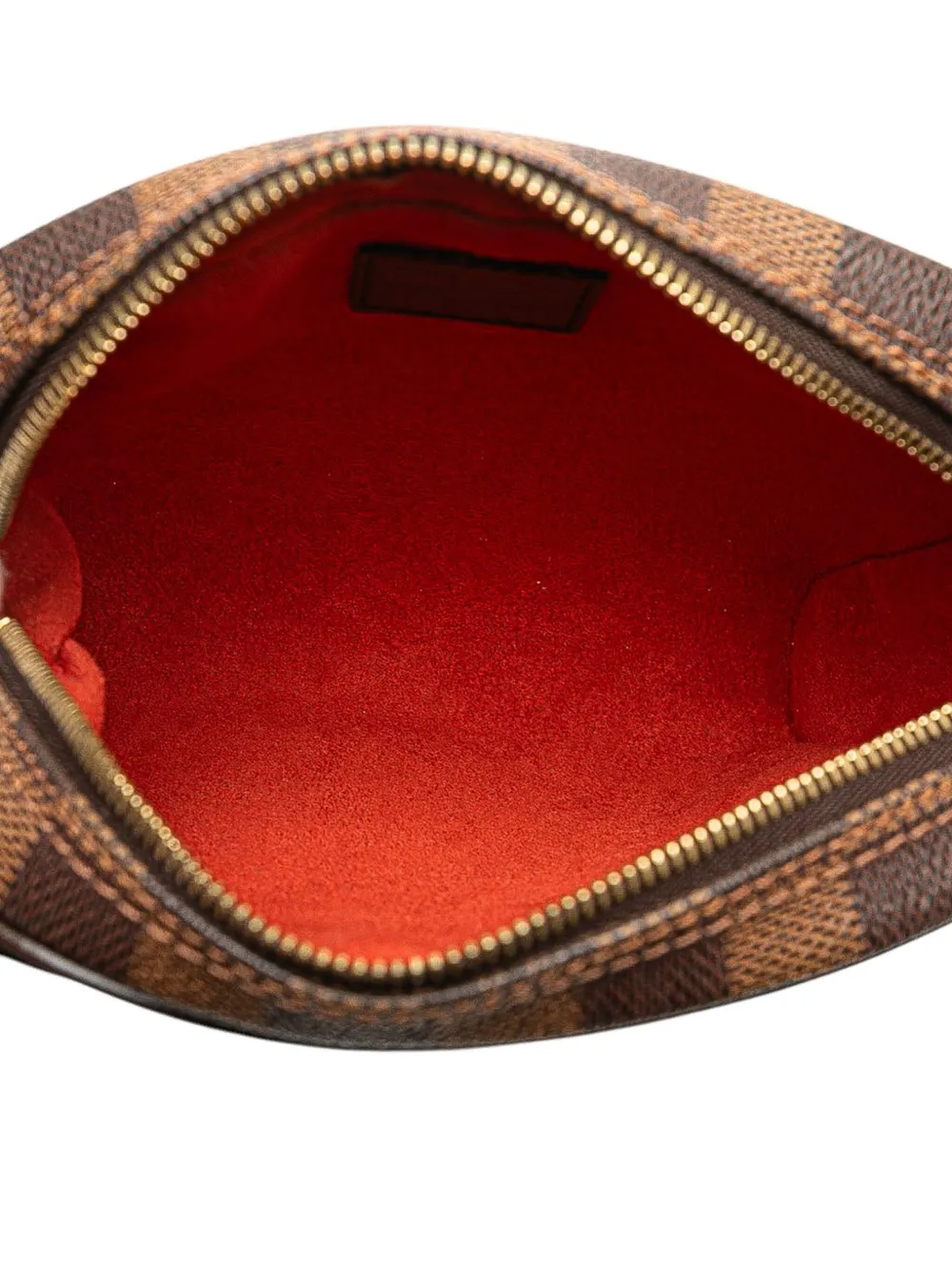 Pre-owned Louis Vuitton 2003 Damier Ebene Ipanema Pochette Crossbody Bag In Brown