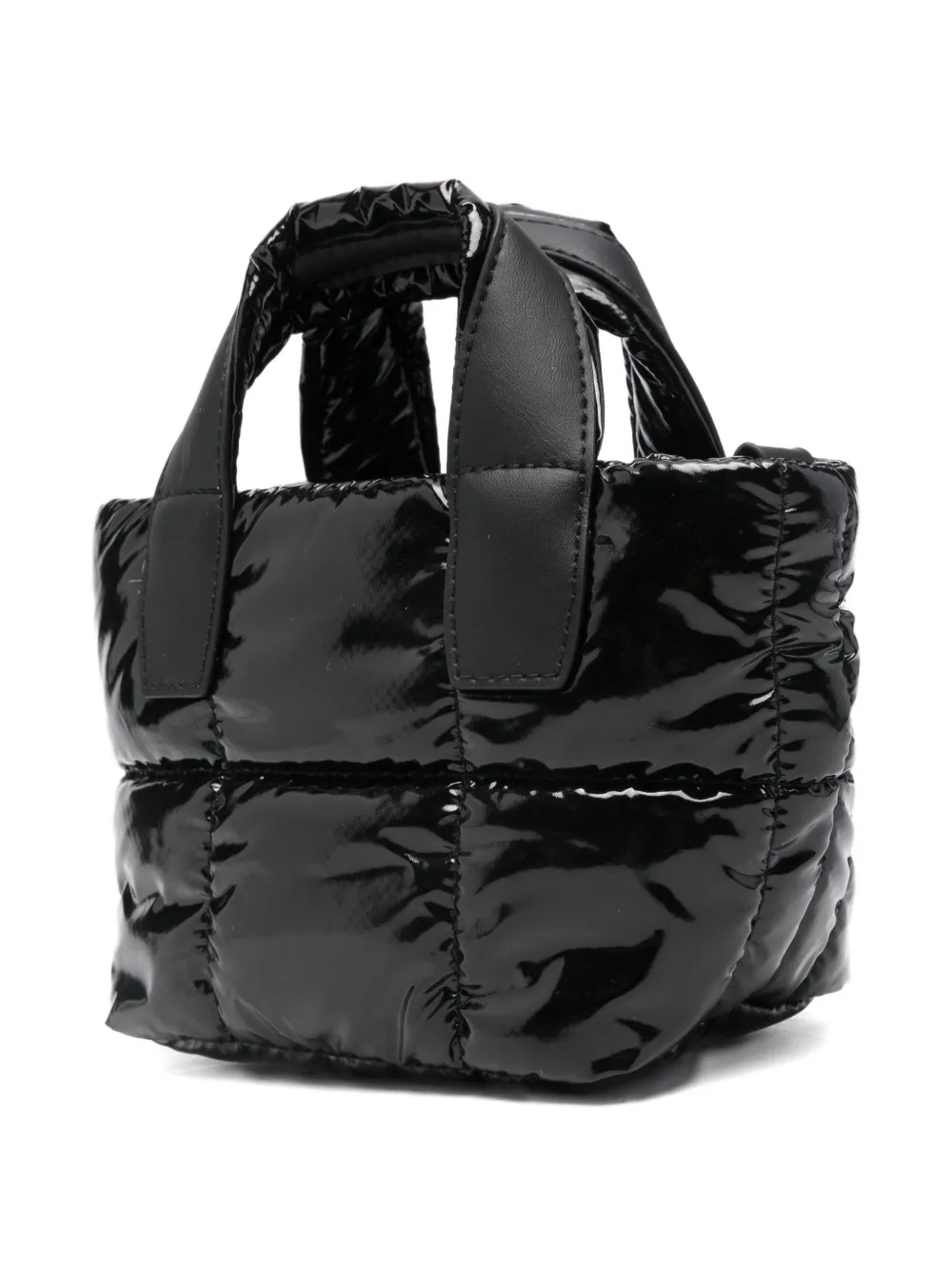 Veecollective Mini Quilted Tote Bag In Black