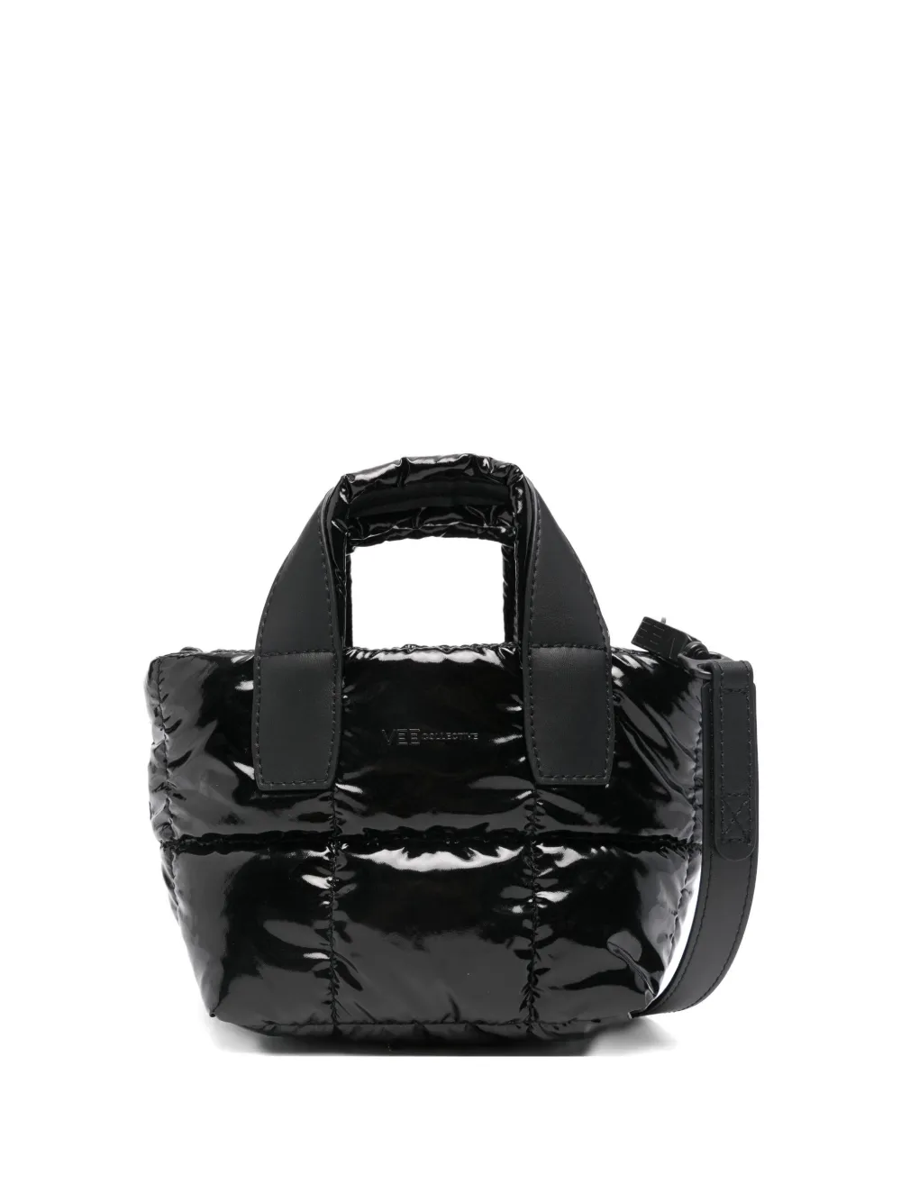 Veecollective Mini Quilted Tote Bag In Black