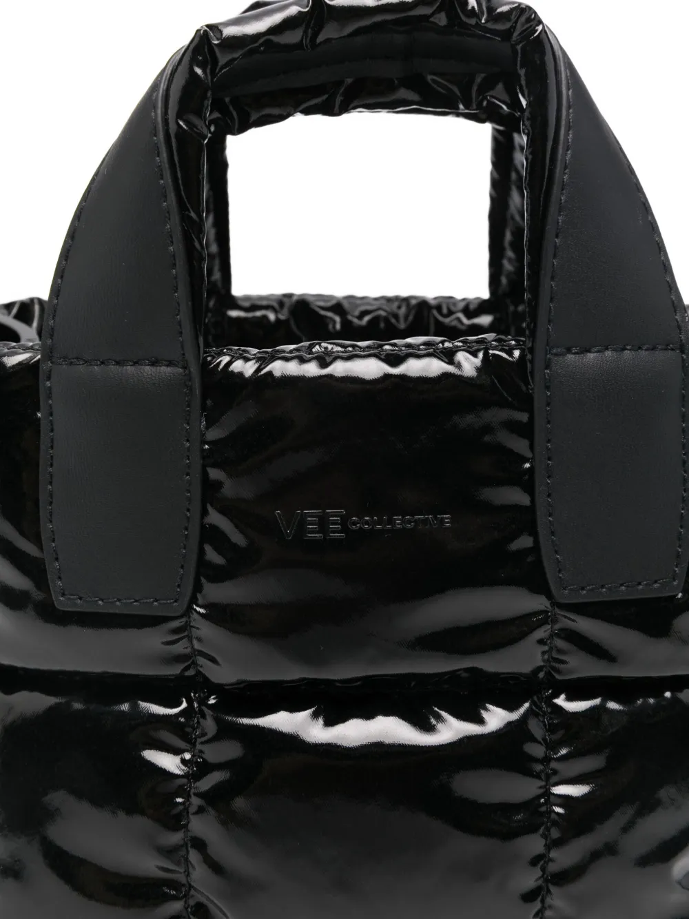 Veecollective Mini Quilted Tote Bag In Black