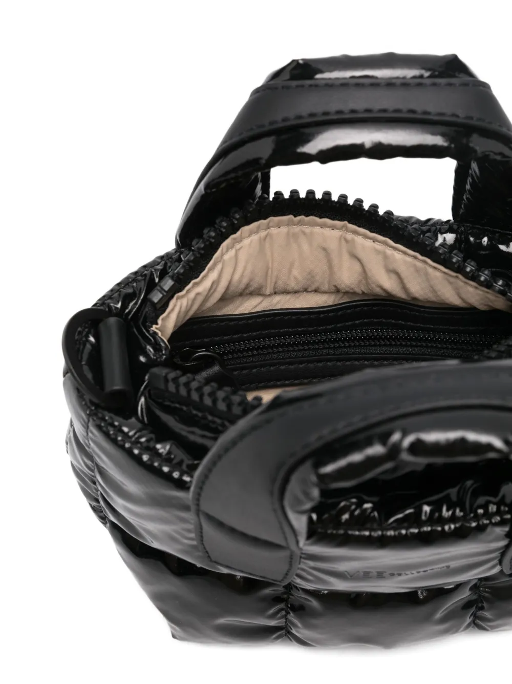 Veecollective Mini Quilted Tote Bag In Black