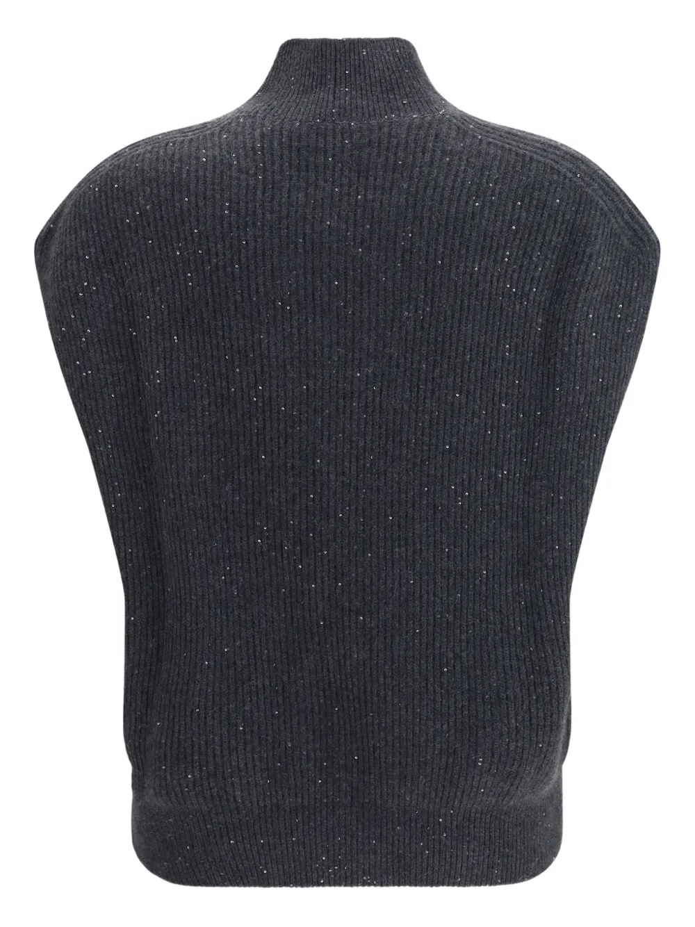 Fabiana Filippi Sleeveless Wool Sweater With Sequins In Black
