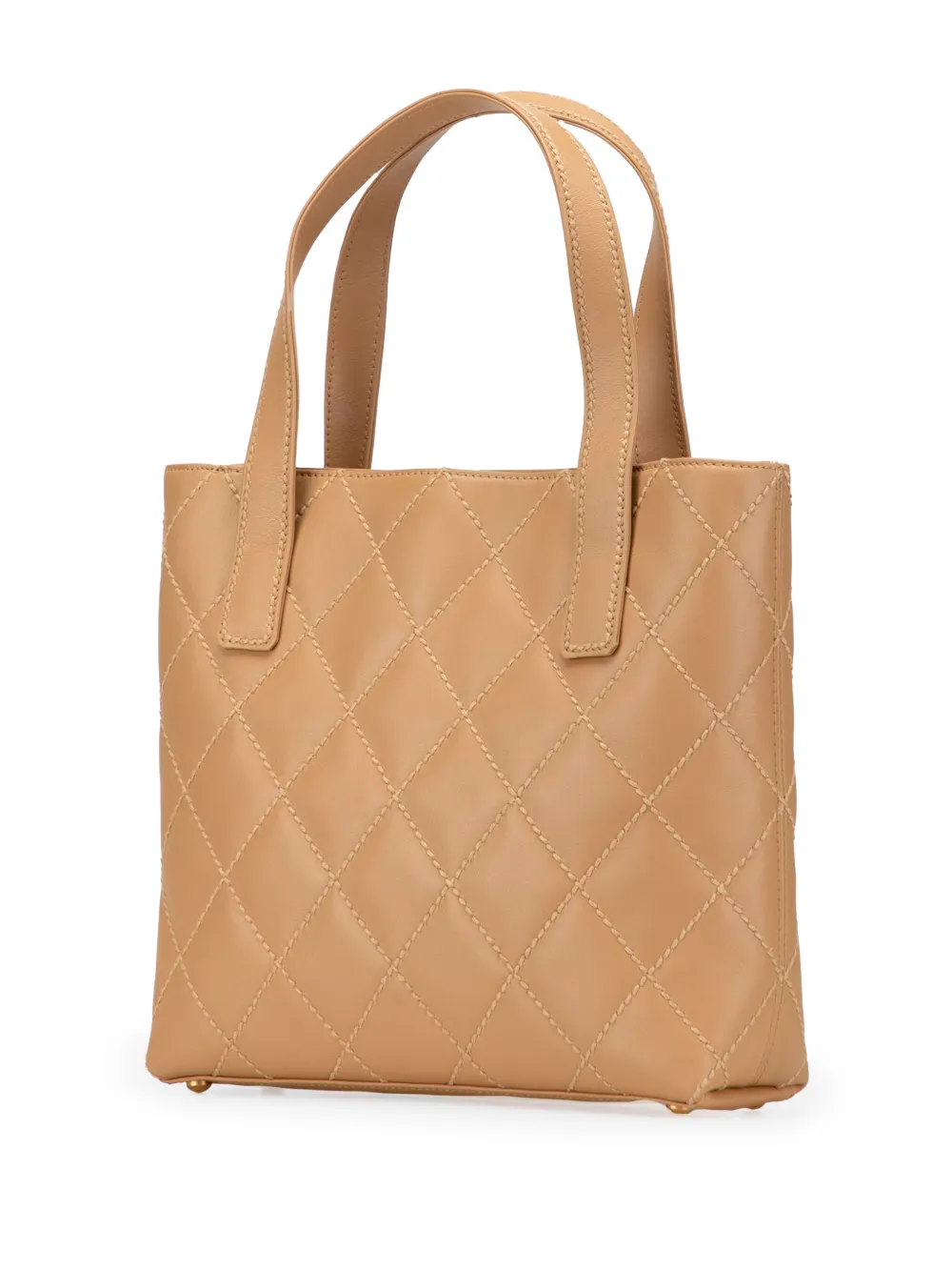 Pre-owned Chanel 2004-2005 Cc Wild Stitch Calfskin Handbag In Brown