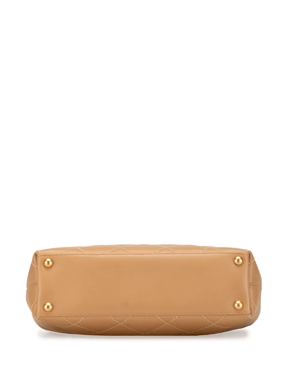 Pre-owned Chanel 2004-2005 Cc Wild Stitch Calfskin Handbag In Brown