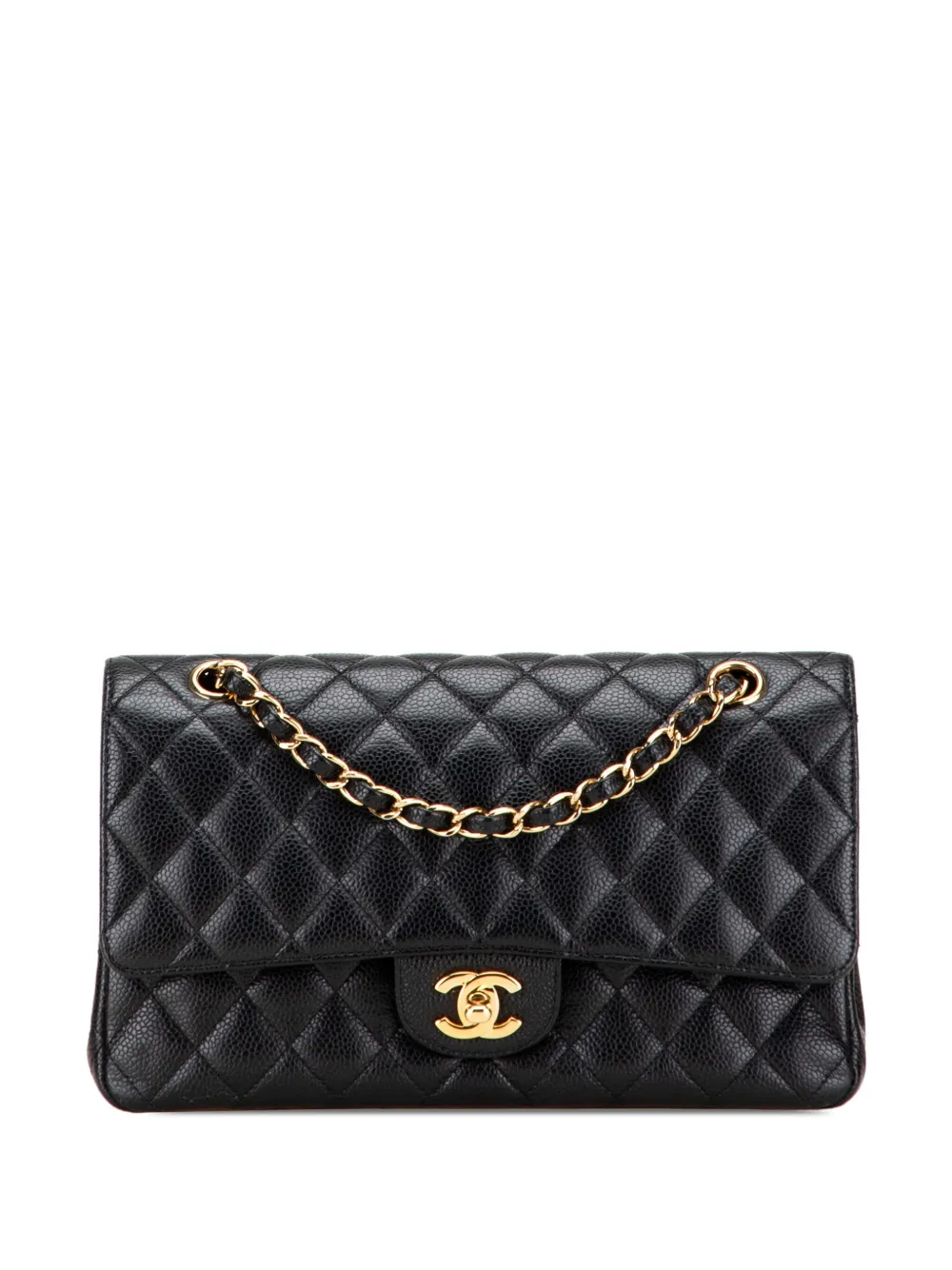 CHANEL Pre-Owned 2010-2011 Medium Classic Caviar Double Flap shoulder CHANEL Pre-Owned 2010-2011 Medium Classic Caviar Double Flap shoulder