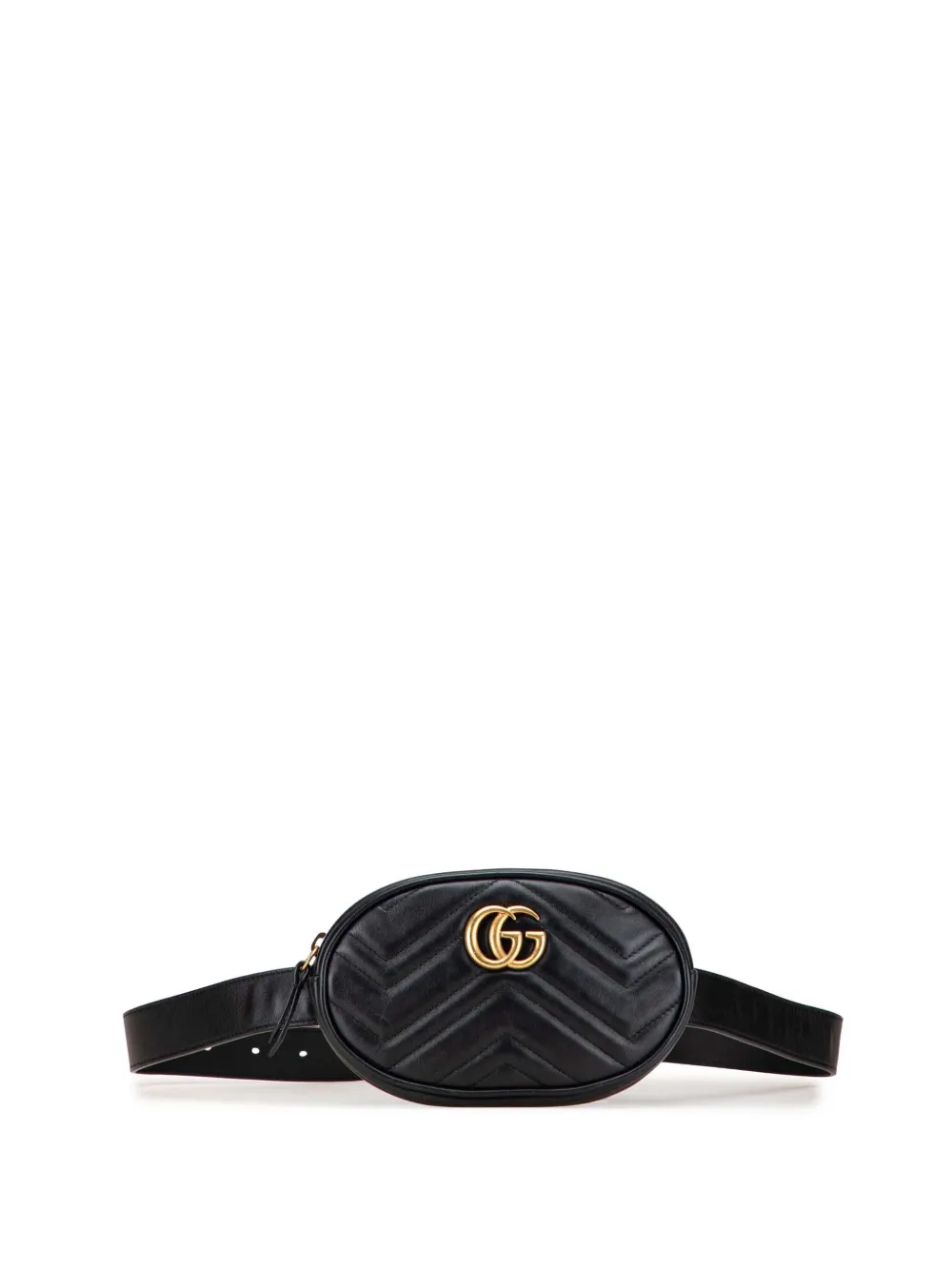 Gucci Pre-Owned 2016-2025 GGマーモント マテラッセ レザー ベルトバッグ - ブラック Gucci Pre-Owned 2016-2025 GGマーモント マテラッセ レザー ベルトバッグ - ブラック