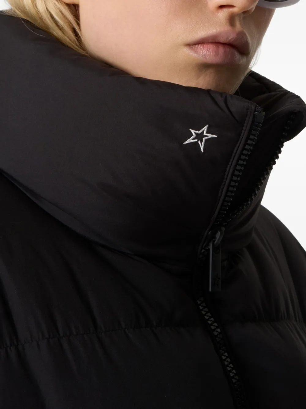 Perfect Moment Logo-print High-neck Coat In Black