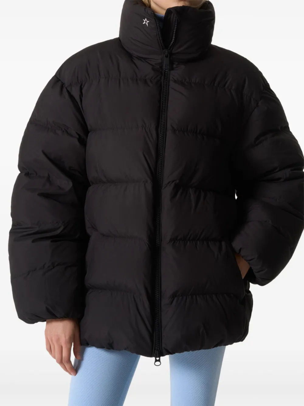 Perfect Moment Logo-print High-neck Coat In Black