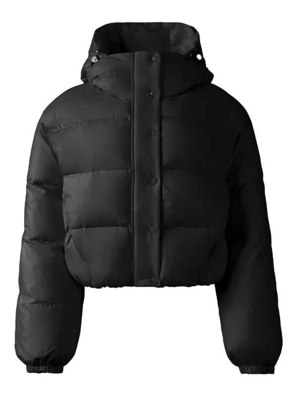 Perfect Moment Down Cropped Puffer Jacket in Black