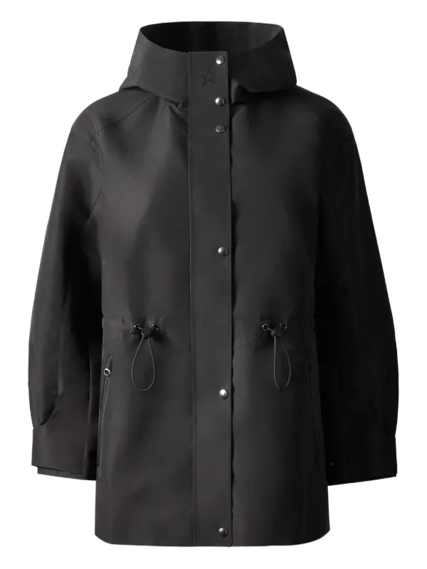 Perfect Moment Drawstring Hooded Parka in Black