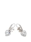 CHANEL Pre-Owned 1990-2010 Silver Plated CC Crystal Heart Drop Lever Back Earrings costume earrings