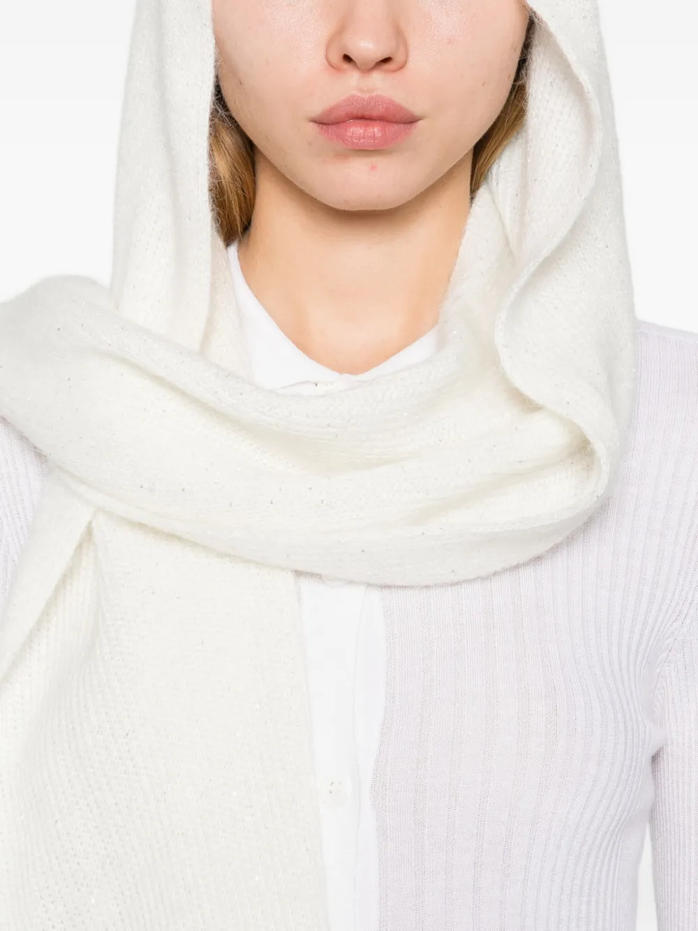 Peserico Geribbeld vest Wit