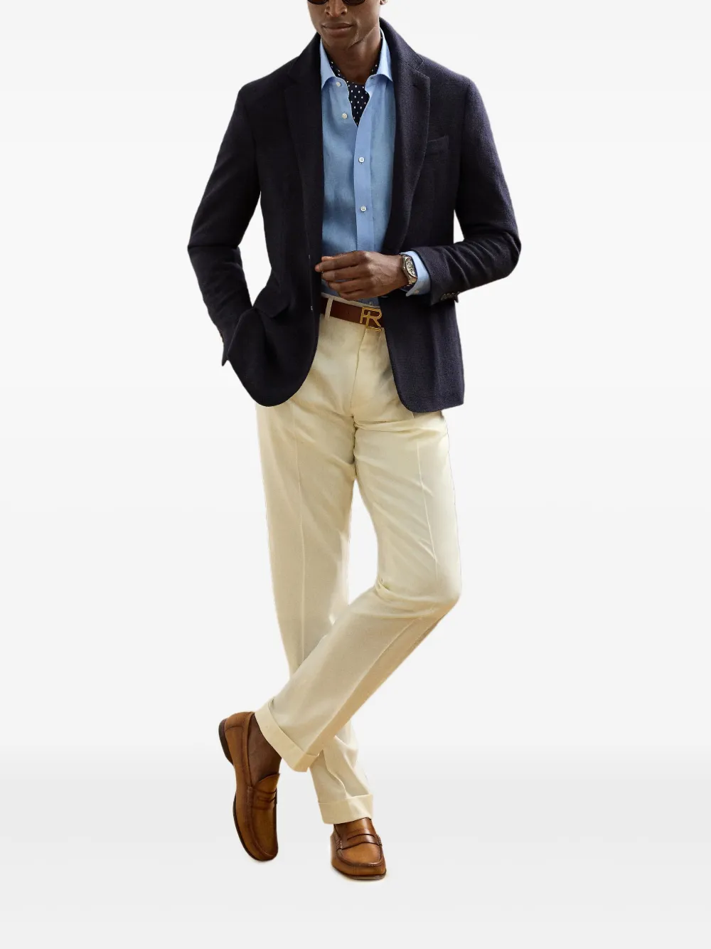 Ralph Lauren Purple Label Hadley open-weave single-breasted blazer | Blazers | Image 2