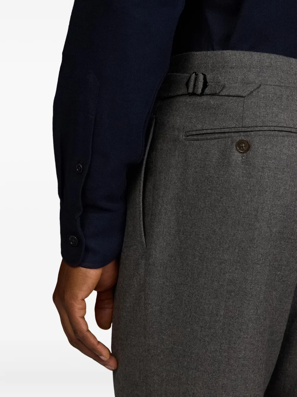 Ralph Lauren Gregory Pleated Flannel Trousers In Gray