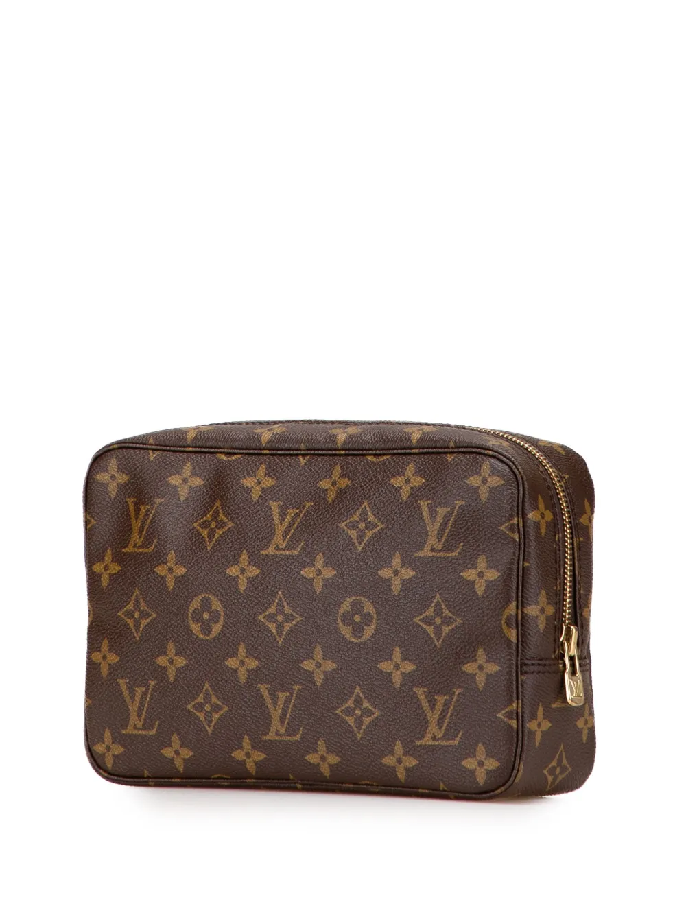 Pre-owned Louis Vuitton 1988 Monogram Trousse Toilette 23 Clutch Bag In Brown