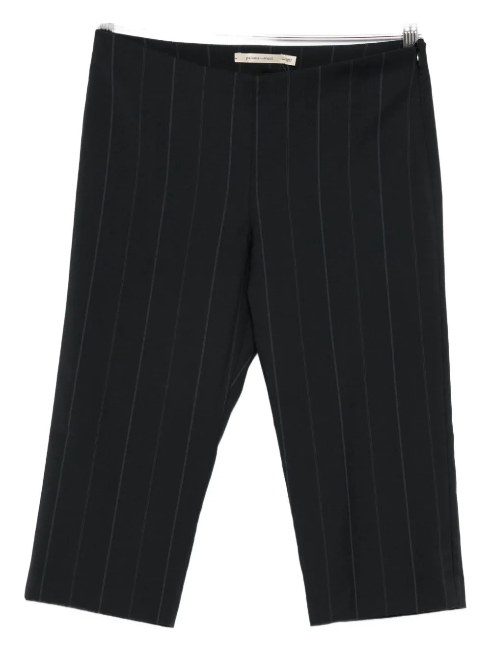 Paloma Wool Striped Cropped Trousers In Black