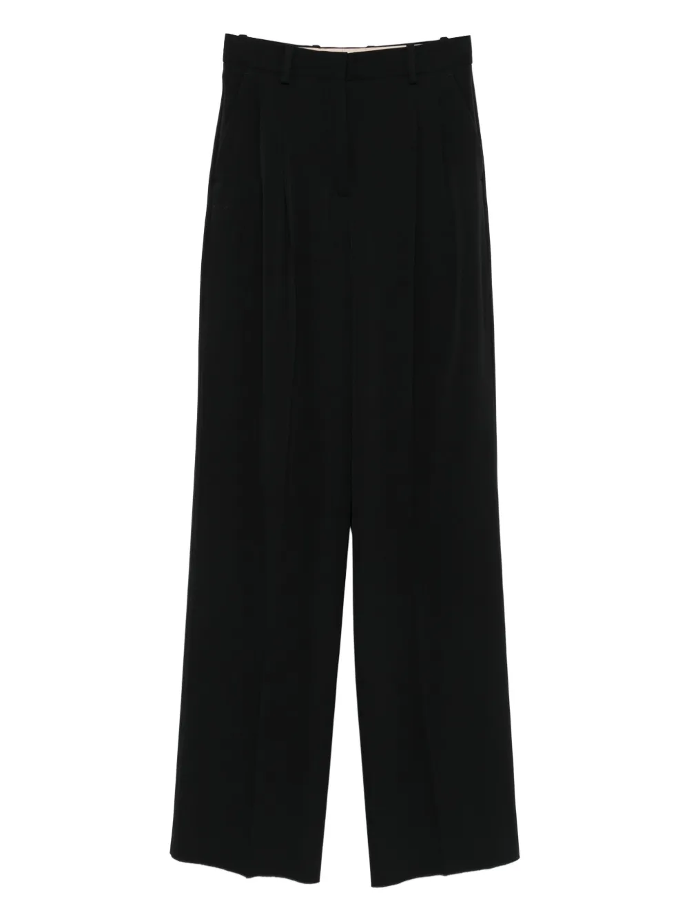 Agnona Pleat-detail Tailored Trousers In Black