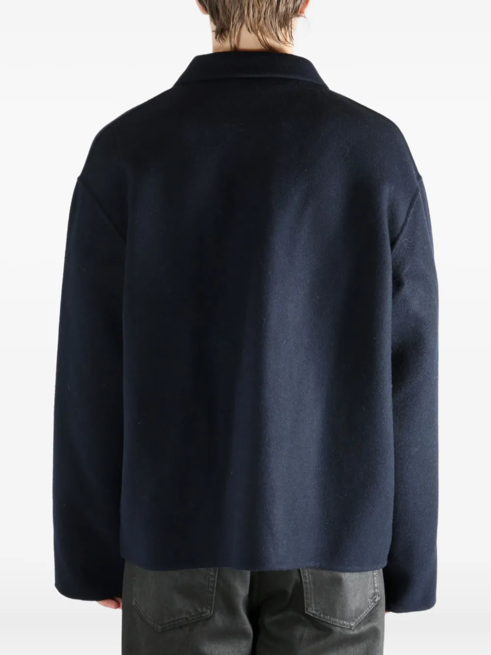 Extreme Cashmere Button-up Felted Jacket In Blue