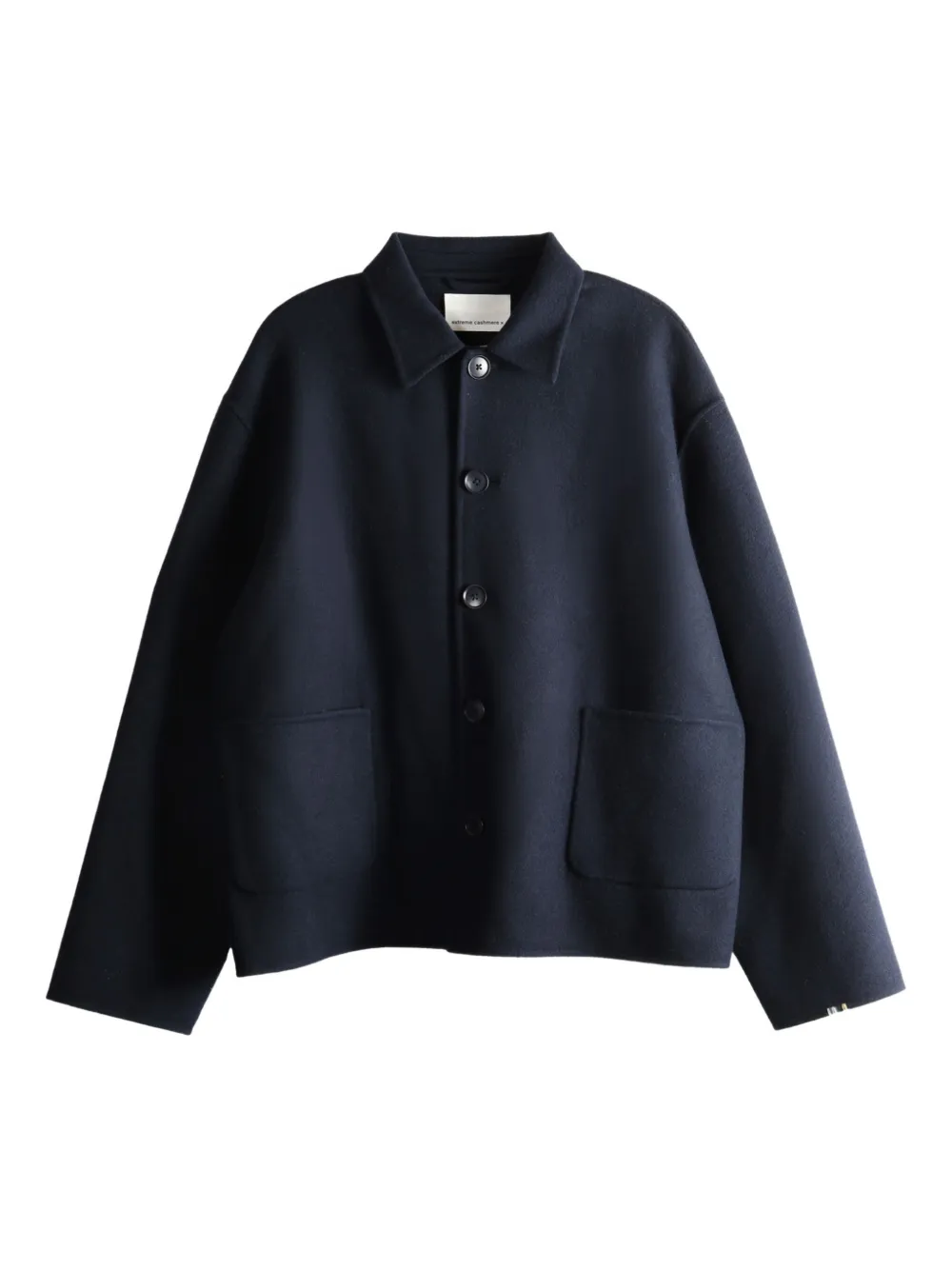 Extreme Cashmere Button-up Felted Jacket In Blue